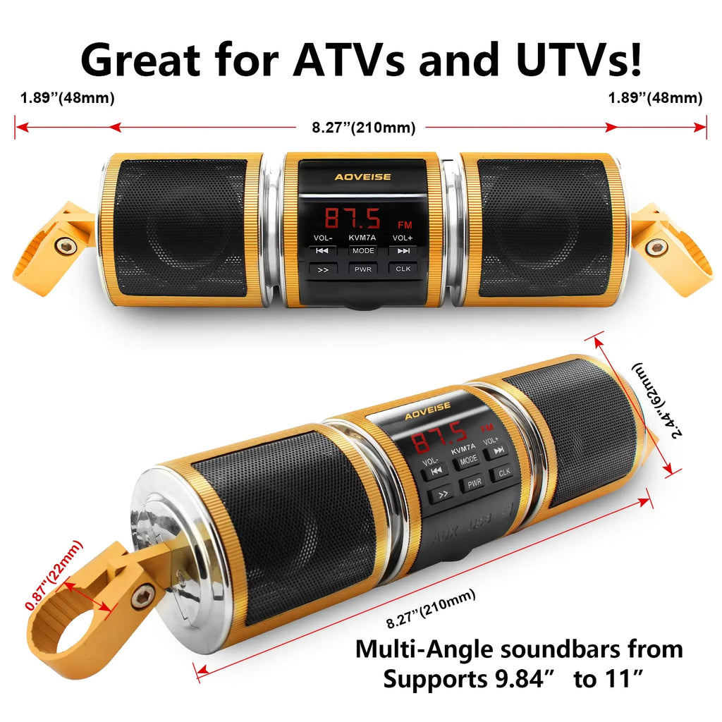 Bluetooth Audio Motorcycle Stereo Speaker Motorcycle Installation MP3 Music Player Amplifier Scooter Bicycle USB FMRadio Speaker