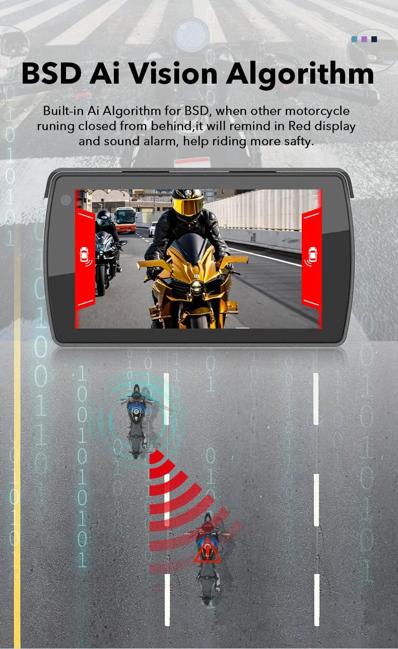 Detachable Wireless Motorcycle CarPlay Screen IP67 Waterproof Motorbike With Two Cameras Gps Navigation Android Auto Gps Moto