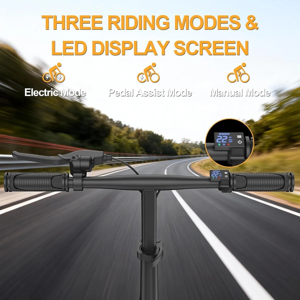 Electric Bike for Adults, 500W Motor, 20 MPH Max Speed Folding Ebike, 14" Electric Bicycles, Max 20/30 Miles Range