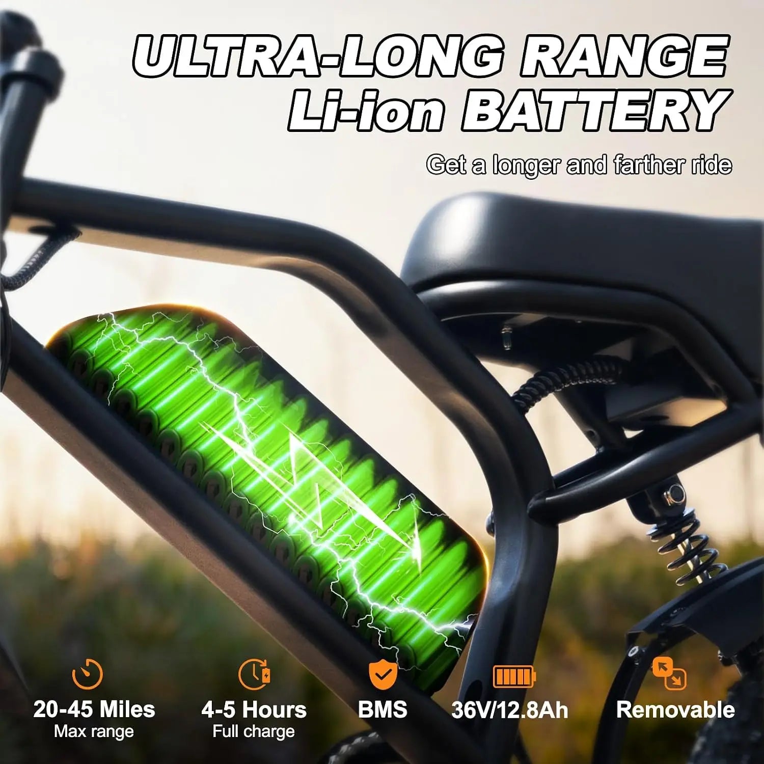 Electric Bike, 16'' E-Bike for Adults, 36V/12.8Ah Removable Battery, 20 MPH Range 45 Miles Small 500W Electric Dirt, Custom