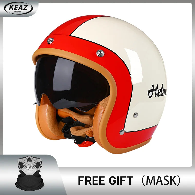 Bright Avocado Green DOT 3/4 Open Face Motorcycle Retro Motorbike Helm – Game Sport