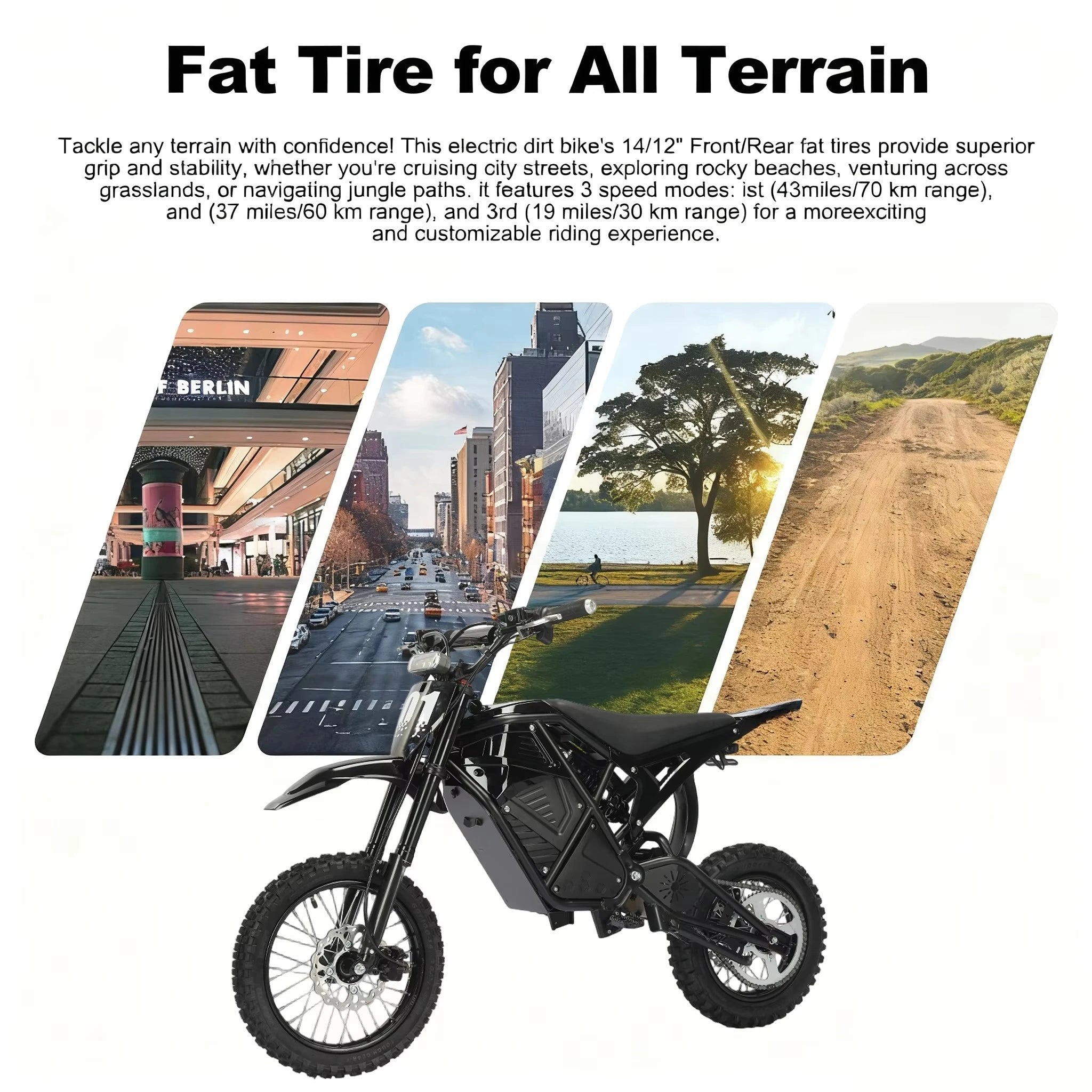Electric Dirt Bike 48V Lithium Battery Full Suspension Electric Mountain Bike