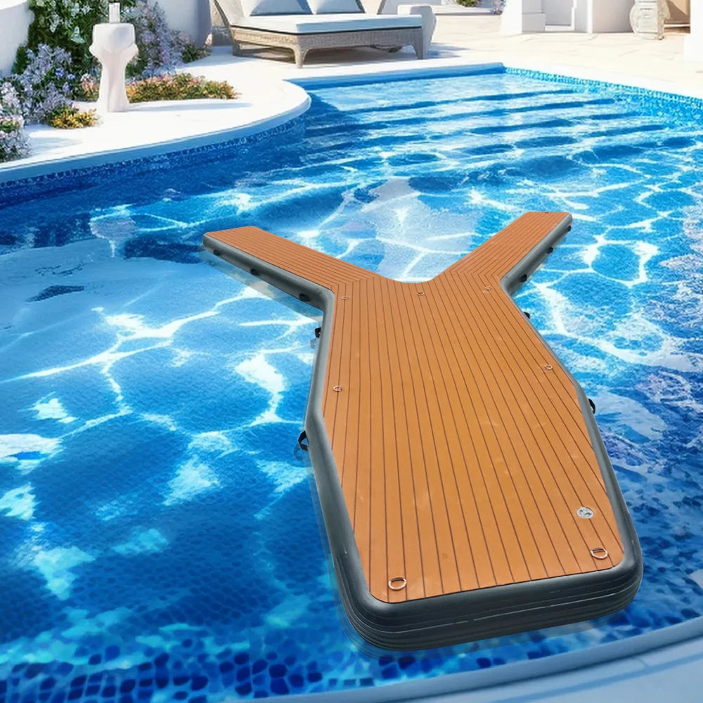 Stock 20FT Inflatable Y-Shaped Dock Platform for Jet Skis, Boats & Yachts – Durable Inflatable Floating Dock with Non-Slip EVA