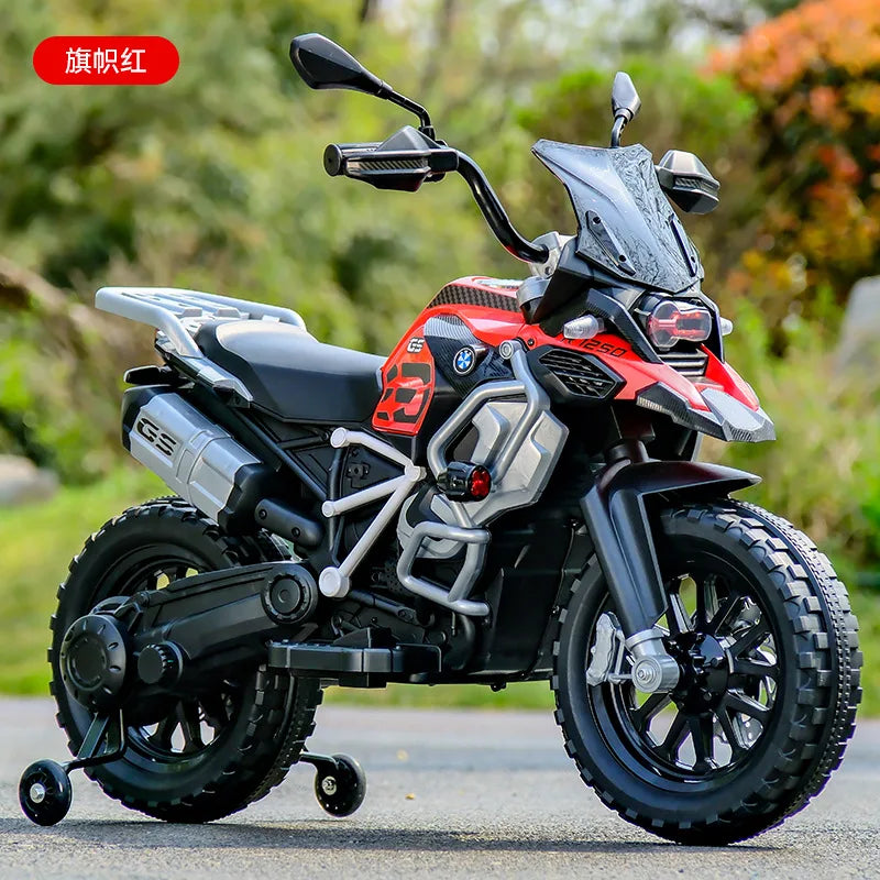 Kids Electric Off-Road Motorcycle - 2-8Y Rechargeable Bike with LED Lights/Music & Simulation Engine Sound Children electric car