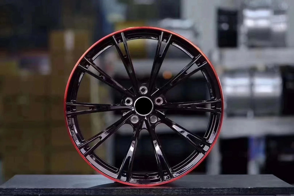 Classic Style Black Color with Red Inner Rim 18 19 20 22 Inch Forged Alloy Racing Car Wheels 5X112 for .