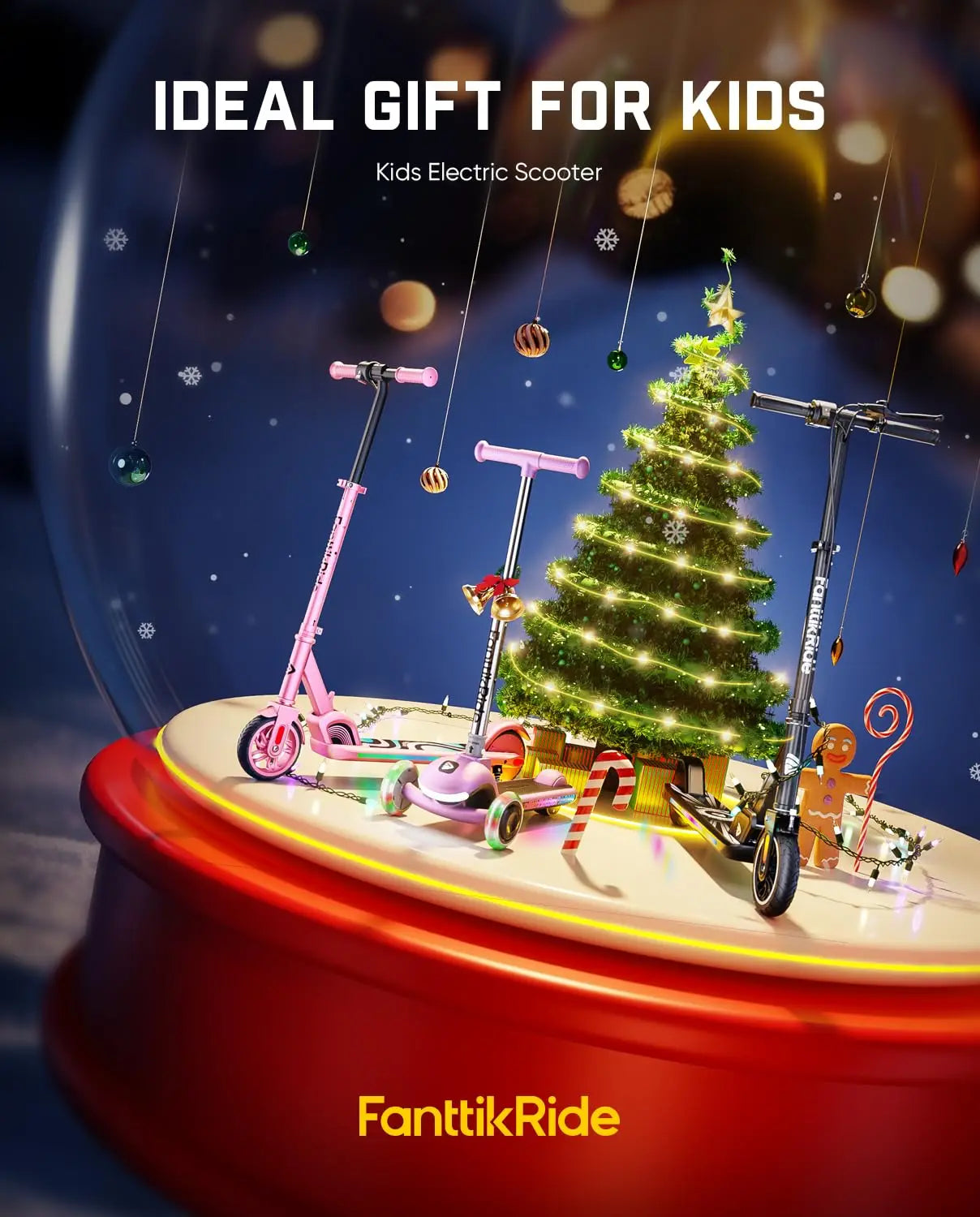 C9 Apex Kids Electric Scooter, Bluetooth Music Speaker, Colorful Light for Kids 8-12, 3.9-5.2 ft, 132 lbs, 5 Miles, Customized