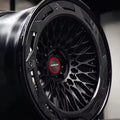 BJ Custom Oem Odm 2-Piece Forged Aluminum Alloy Car Rims T6061-t6 Matte Black Carbon Fiber Wrapping 35mm 4 Pieces 25mm 98mm