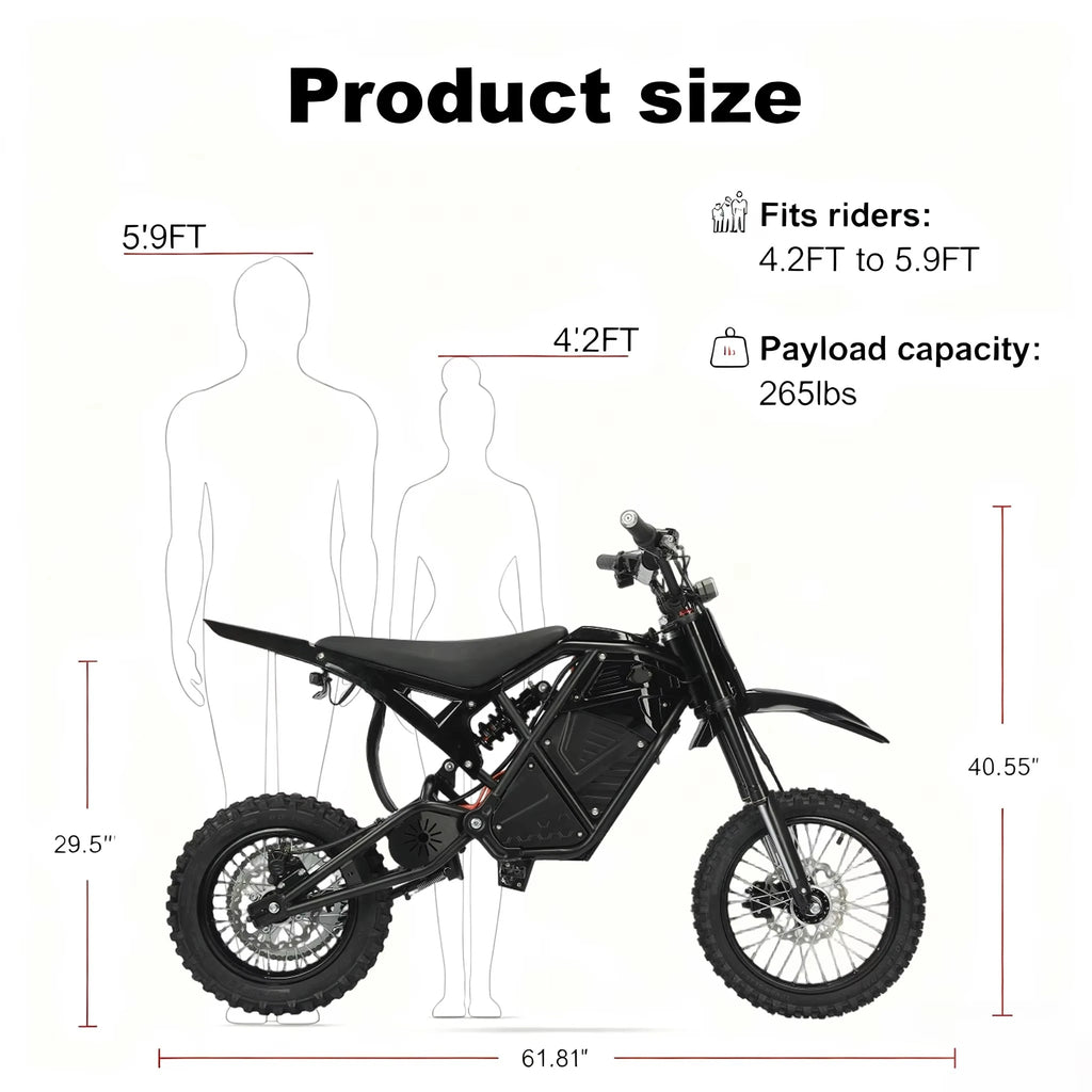 Electric Dirt Bike 48V Lithium Battery Full Suspension Electric Mountain Bike