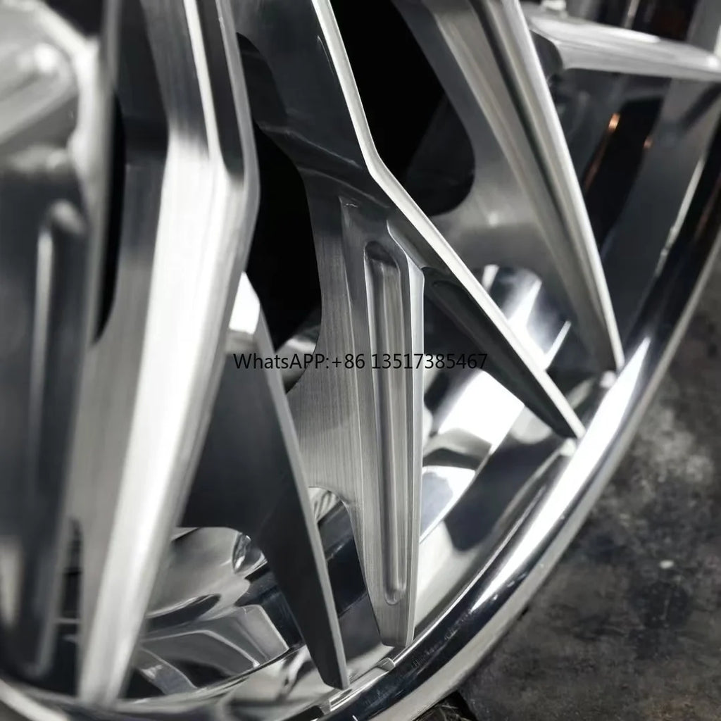 New Deep Concave  2-Piece Forged Aluminum Car Rims 5x112  5x120 Brushed Spoke MOQ 4 Pieces New Passenger  Deep Dish Car Wheels