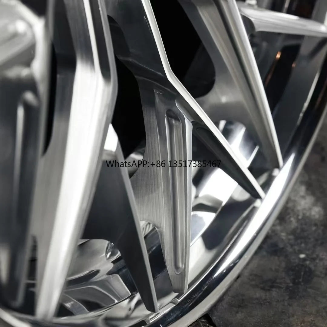 New Deep Concave  2-Piece Forged Aluminum Car Rims 5x112  5x120 Brushed Spoke MOQ 4 Pieces New Passenger  Deep Dish Car Wheels