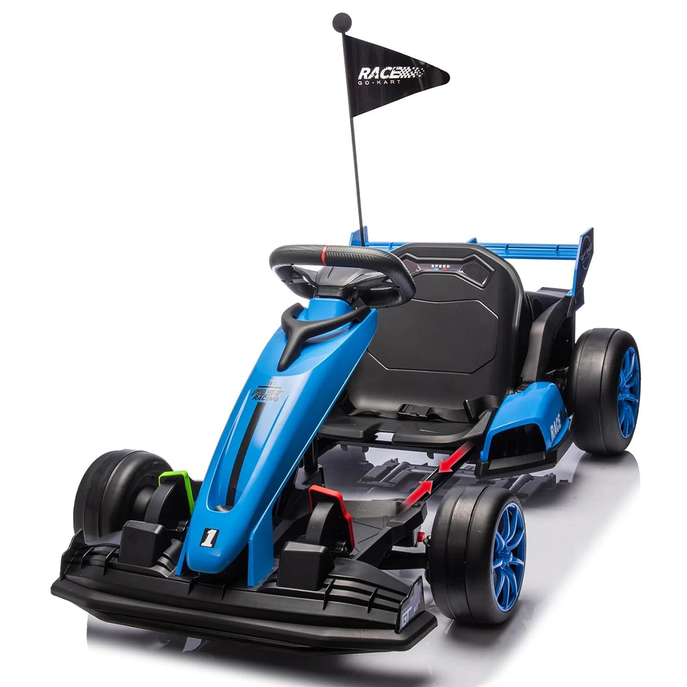 Go Kart Electric Ride On Car 24V Drift Kart Racing Toy with Adjustable Seat,7.5MPH Fast Drifting Circling for Kids 6+ Years
