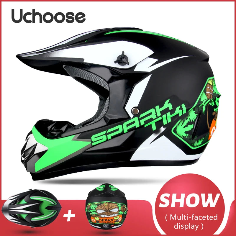 UCHOOSE Professional Motorcycle Helmet Motocross Off-Road Helm Children Moto Bike Accessories