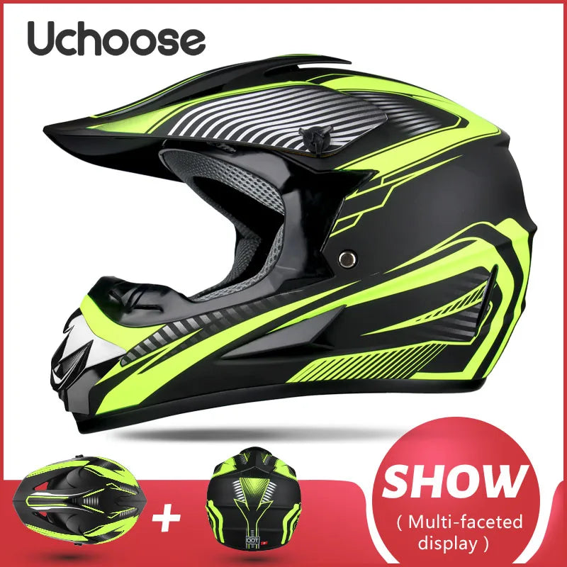 UCHOOSE Professional Motorcycle Helmet Motocross Off-Road Helm Children Moto Bike Accessories