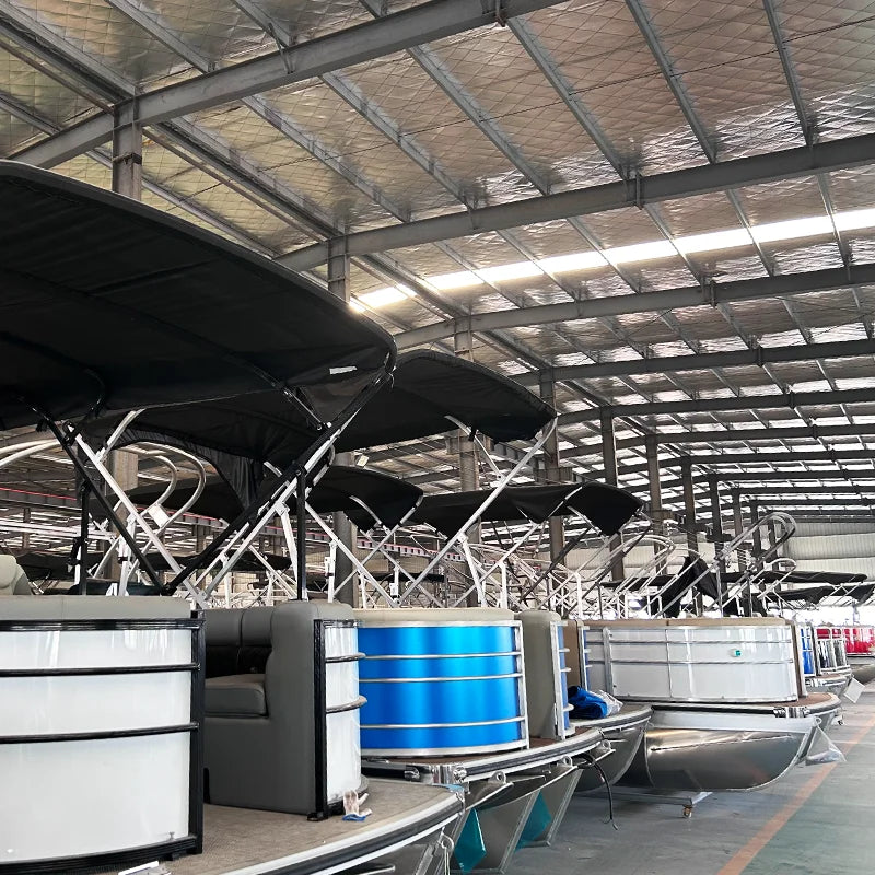 Cheap Aluminium Floating Pontoons Luxury Party Barge House Boats Seats Complete Set Pontoon Float Boat with Motor and Trailer