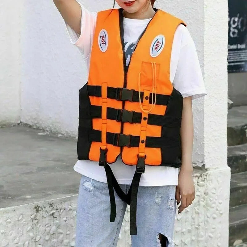 Life Jacket Ski Motorboats Wakeboard Raft Rescue Boat Vest Swimming Fishing Drift Clothing for Adult Children