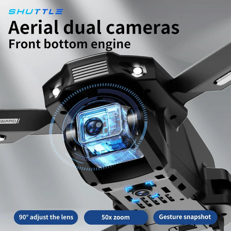 H31 Foldable VR Drone With 360 Flip Camera Adjustable HD Optics Altitude Control Dual Batteries 8-10 Min Flight Bundle
