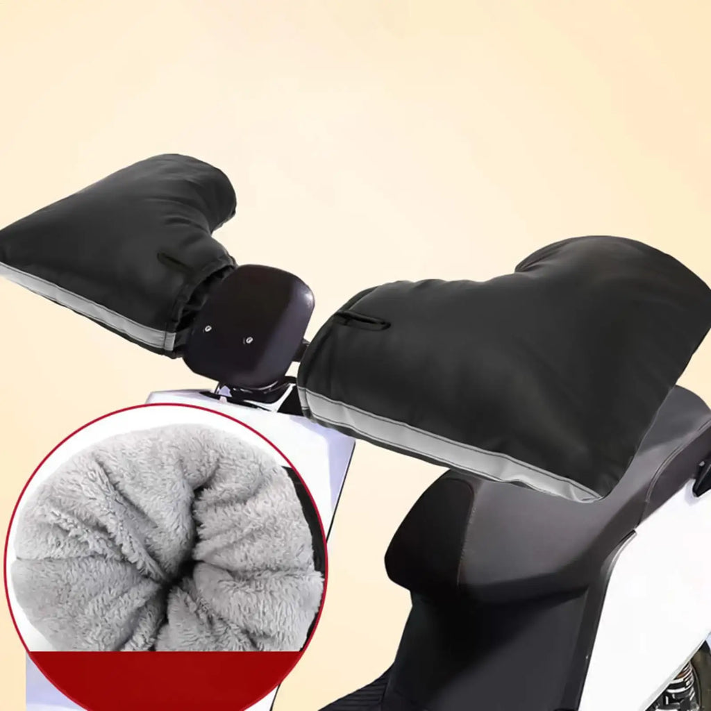 Winter Motorcycle Handlebar Mittens Warm Waterproof Windproof Gloves Cover for Bike Scooter Snowmobile Cold Weather Protection