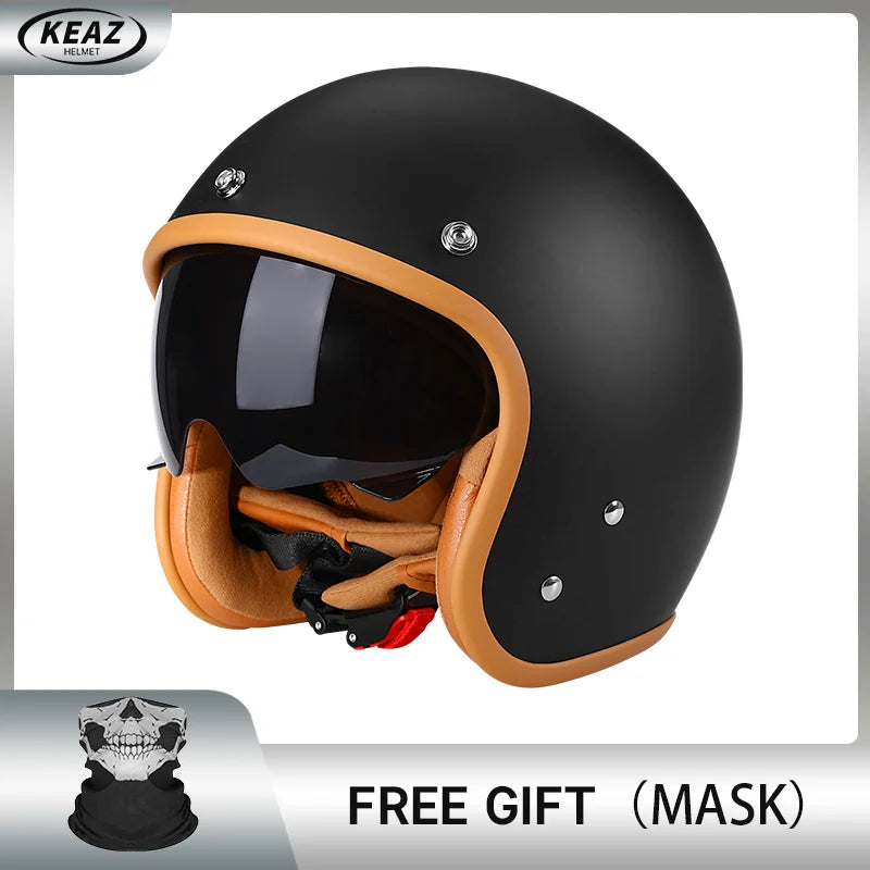Bright Avocado Green DOT 3/4 Open Face Motorcycle Retro Motorbike Helmets Vintage Chopper Bike Scooter Capacete De Moto