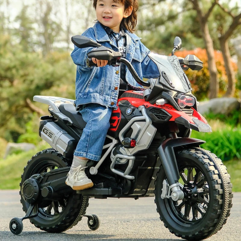 Kids Electric Off-Road Motorcycle - 2-8Y Rechargeable Bike with LED Lights/Music & Simulation Engine Sound Children electric car