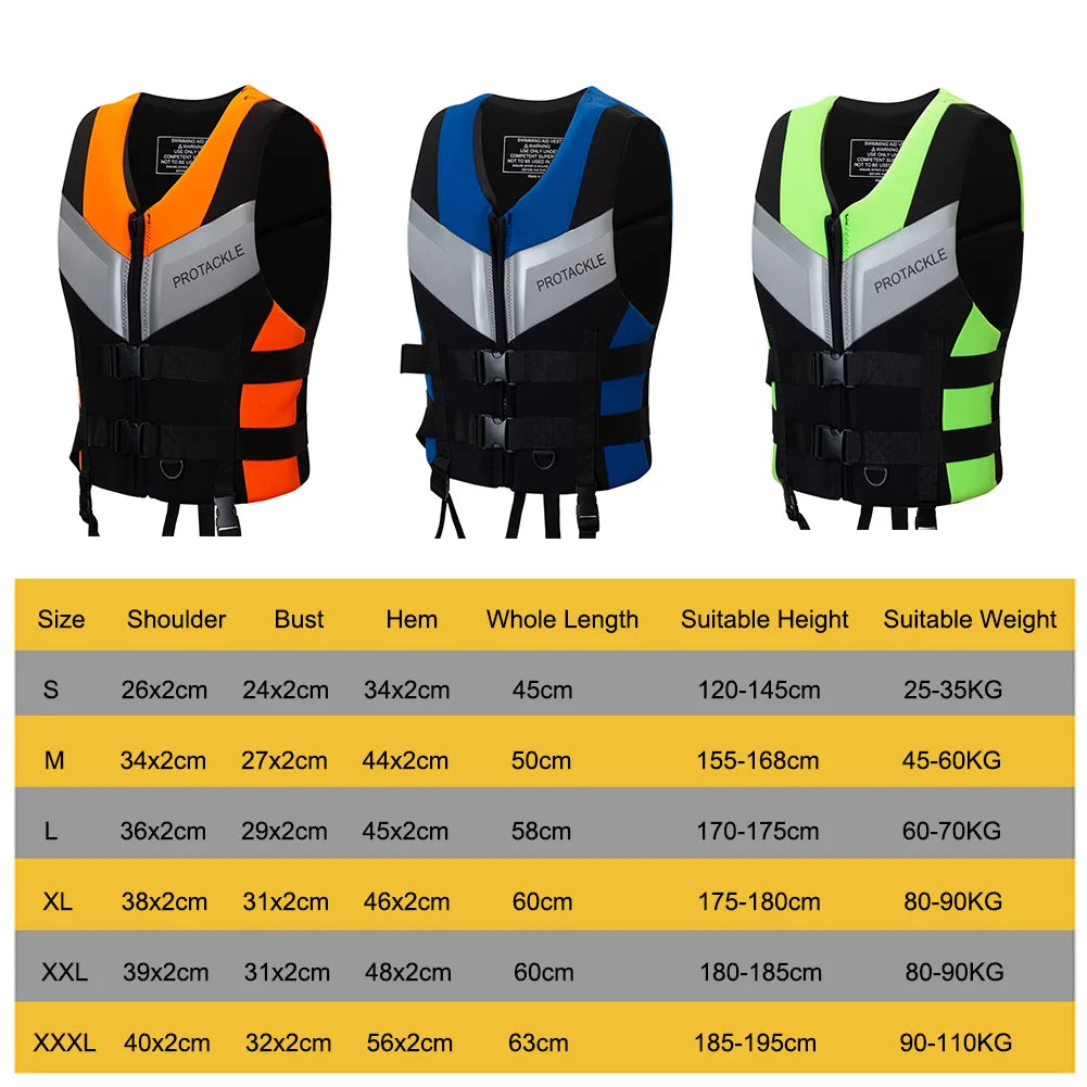 Fishing Water Ski Vest Buoyancy Boating Skiing Driving Vest Lightweight Safety Buckle Floating Foam for Surfing Sailboard Rowing