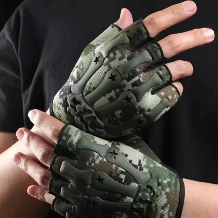 Riding Fingerless Gloves Non-slip Half Finger Gloves for Motorcycle Cycling Climbing Hiking Hunting Outdoor Sports