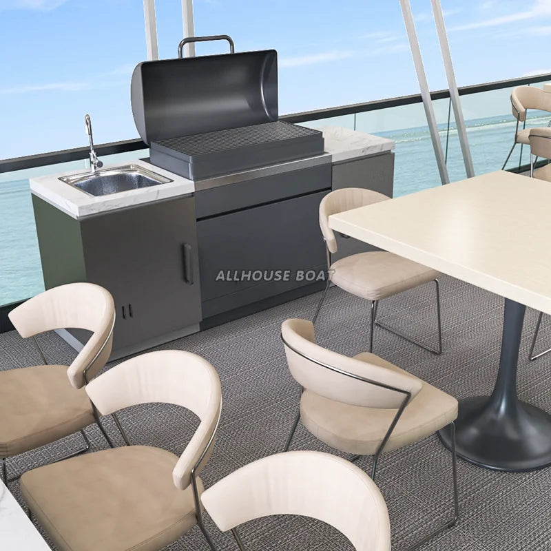 Solar Water Aluminium Pontoon Boathouse Small Boat House Houseboats Houseboat Floats Pontoon Luxury Floating Hotel  With Motor
