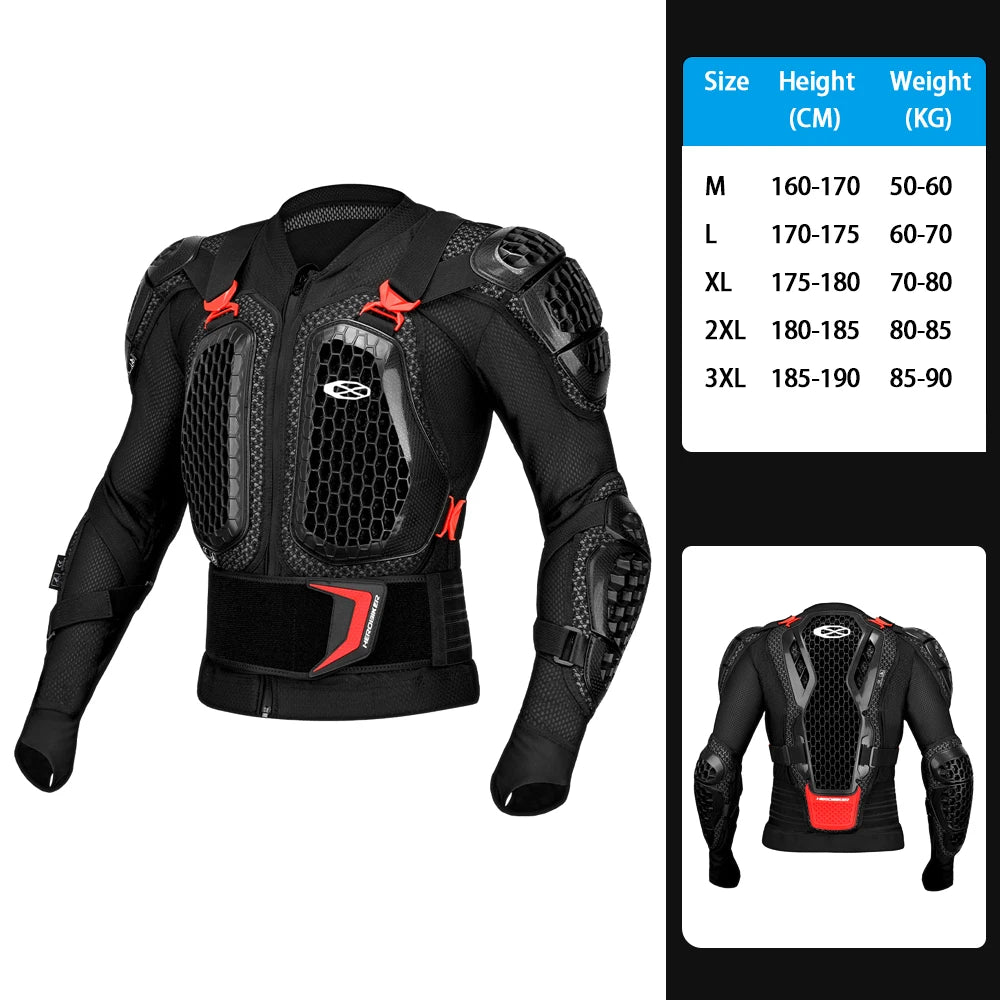 Motorcycle Armor Jacket Protective Pants Ventilated Abrasion-Resistant Jacket With Crash Guards Motocross Riding Gear For E-Bike