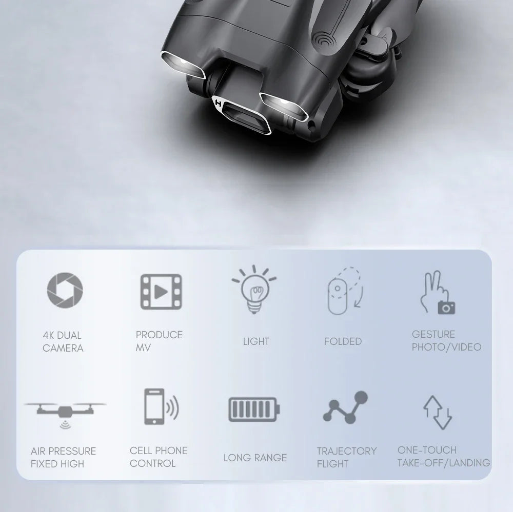 2025 New Mini Rc Drones H66 Folding 4K Hd Aerial Drone Optical Flow Positioning Drone Drone Optical Flow Positioning Adults Kids