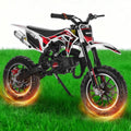 2025 Upgraded 49cc 2-Stroke Kids Dirt Bike, Gas Powered Off Road Mini Motocross with Anti-Chain Drop & Waterproof, Customized