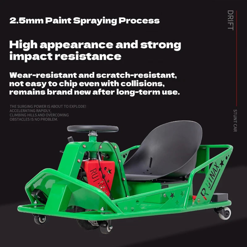 Electric High-Power Drift Stunt Go-Kart for Kids & Adults – Outdoor Fun Kart
