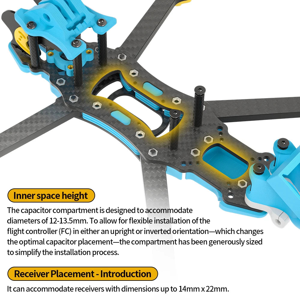 EVA5 PM DIY FPV Freestyle drone Frame 5-Inch Carbon Brazing & Aluminum Alloy DC/XH Drone Frame Compatible With DJI O3 O4