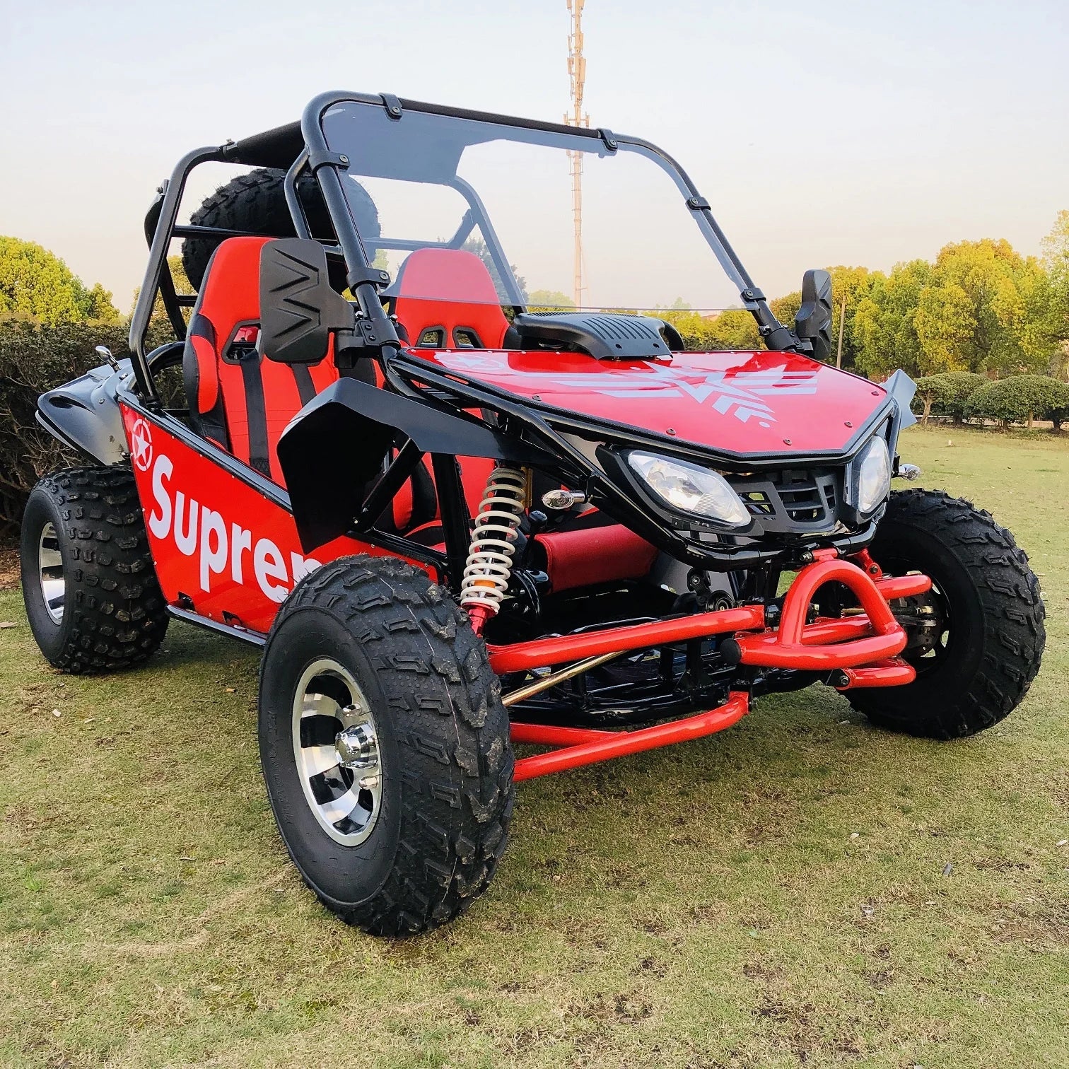 High Quality 200cc Gasoline Engine Go Kart for Adults Pedal-driven Off-Road Beach Dune Buggy Electric Gas-Fueled Cross Go Karts