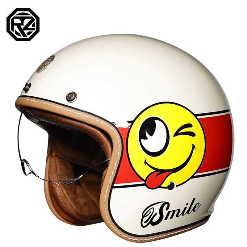 Orz Open Face Half Moto Motorcycle Helmet vintage Motorbike capacete Chopper Bike BLACK