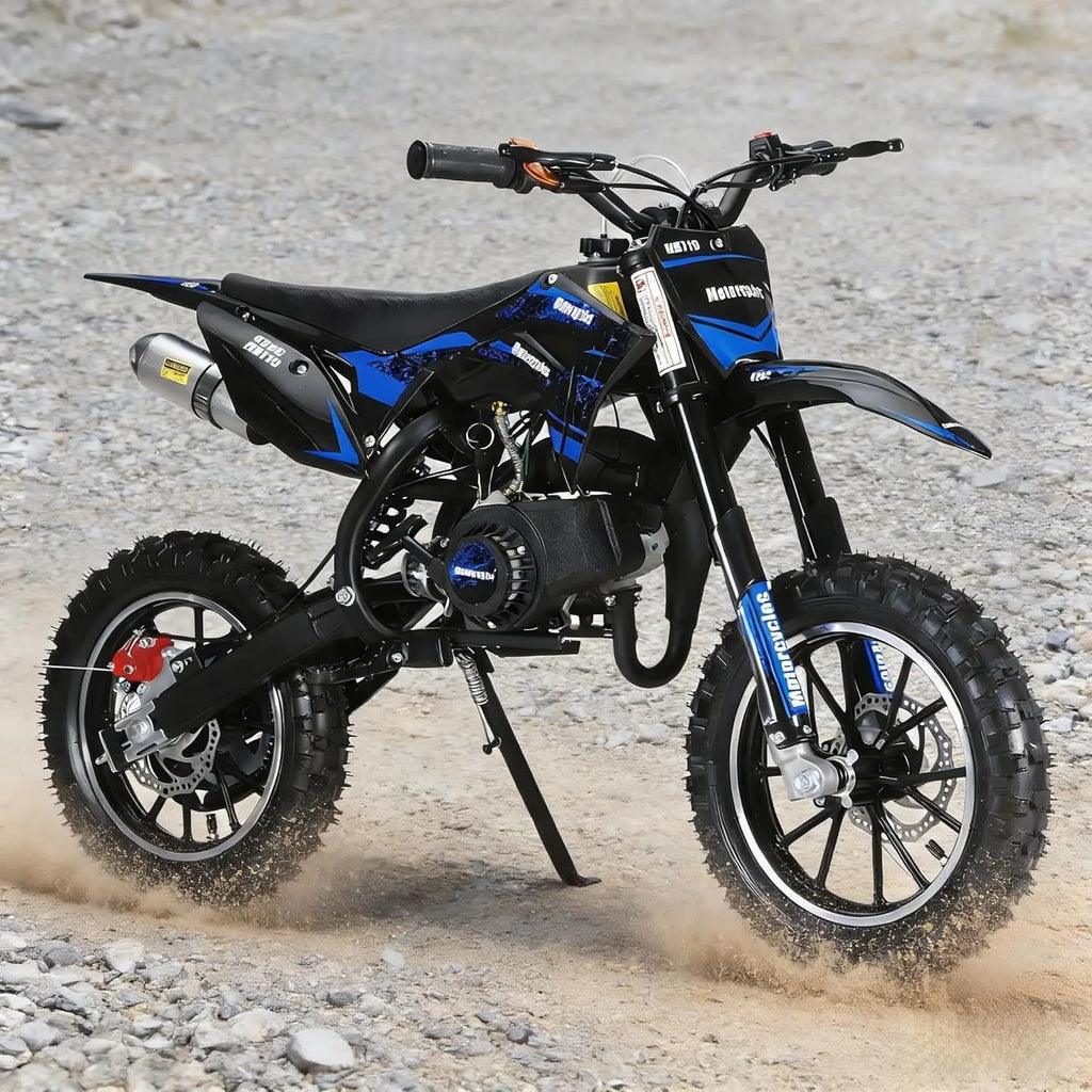 50cc 2-Stroke Kids Dirt Bike,Gas Powered Motorcycle for Kids with Off-Rode Tire, Front Rear Disc Brakes, Customized