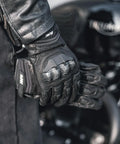 Touchscreen Motorcycle Gloves for Men and Women, Air Flow Leather, Model GRC01 (L, Black)