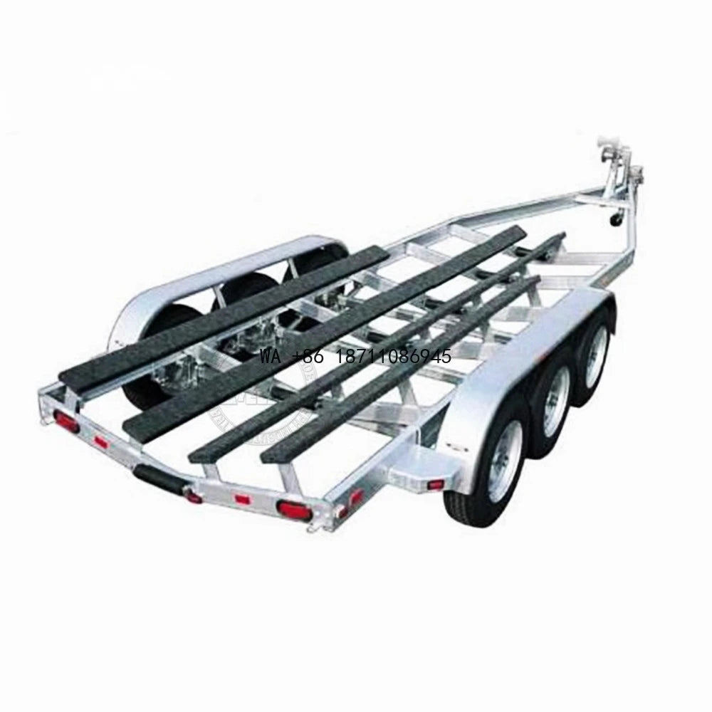 1/2/3 Axle Hot Galvanized Small Boat Transport Drawbar Trailer