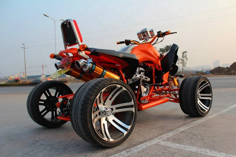 Gas Powered 250cc 4 Wheeler Quad Bike ATV with Manual Chain Drive and Equipped Differential Lock for Adults