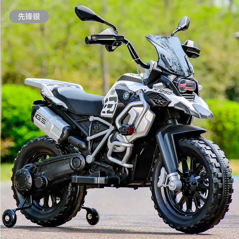 Kids Electric Off-Road Motorcycle - 2-8Y Rechargeable Bike with LED Lights/Music & Simulation Engine Sound Children electric car