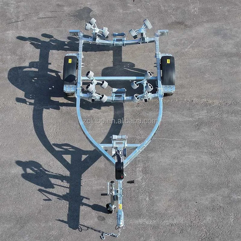 4.45m Grey Soft Wheel Boat Trailer Heavy Duty Marine Transport
