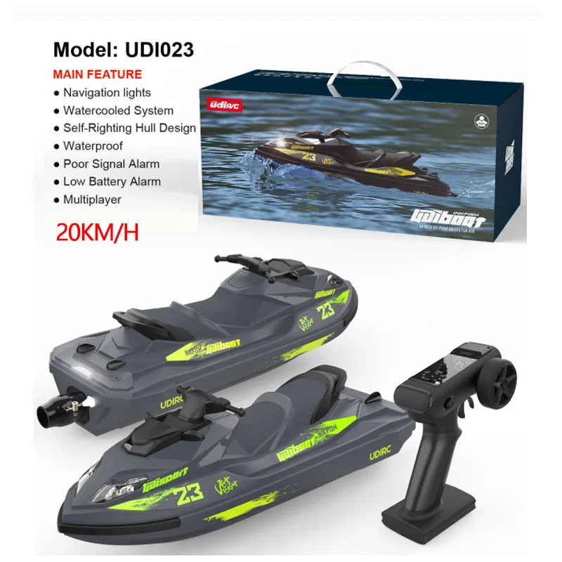 UDI023 RC Speedboat 2.4G Jet Spray RC Boat Remote Control Ship Waterproof Self-Righting LED Lights RTR High-Speed Models Toys