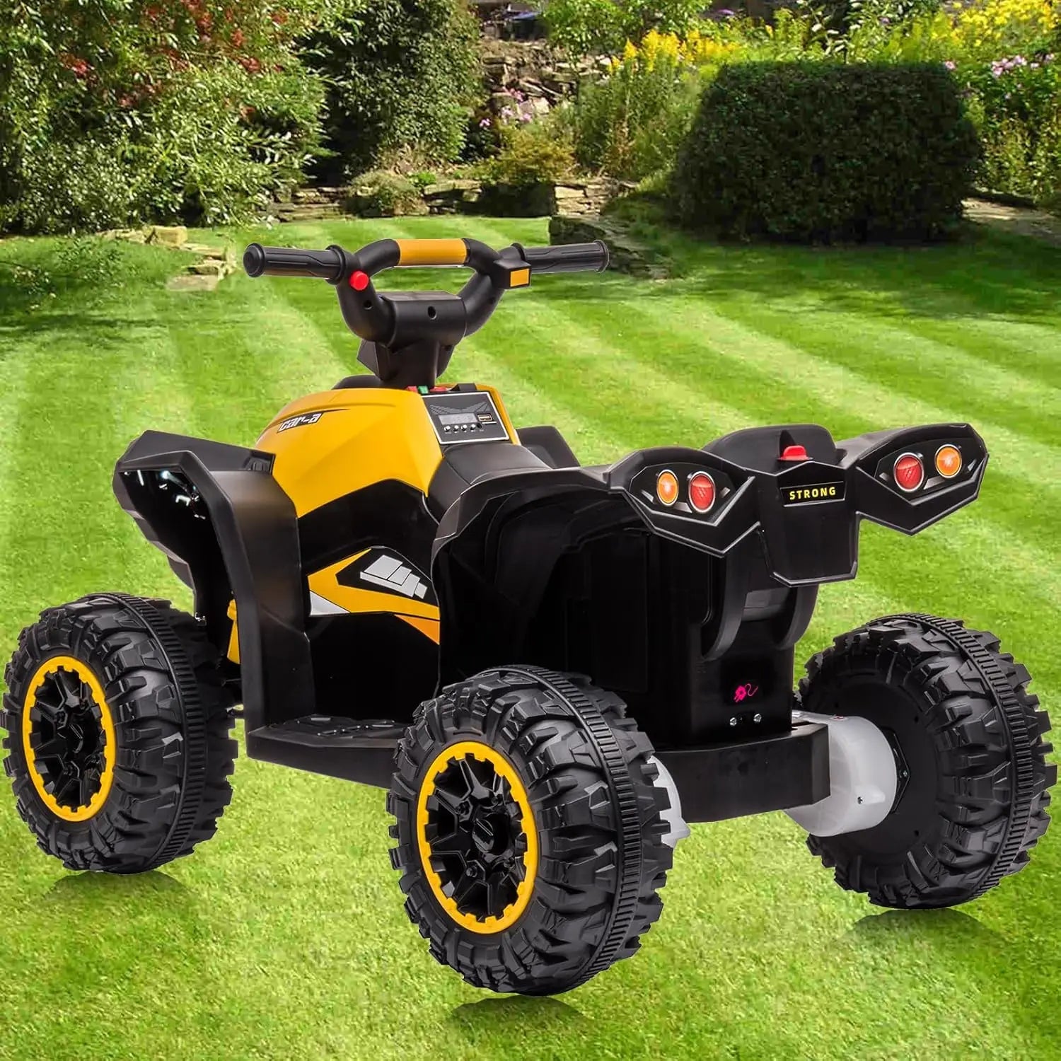 12V Kids Ride On ATV, 4 Wheeler Electric Vehicle for Toddlers, Battery Powered Toy Car for Boys Girls with LED Lights, Music