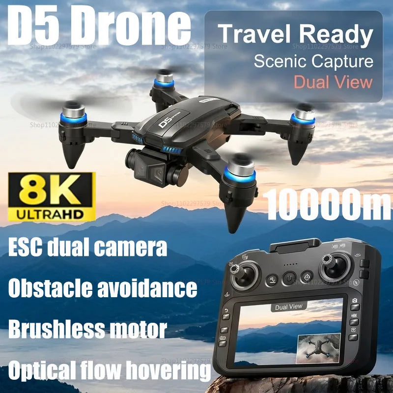 NEW 8K Dual Camera RC Drone with Obstacle Avoidance for Aerial Photography HD Quadcopter Remote Control Toys for Boy Girl Adults