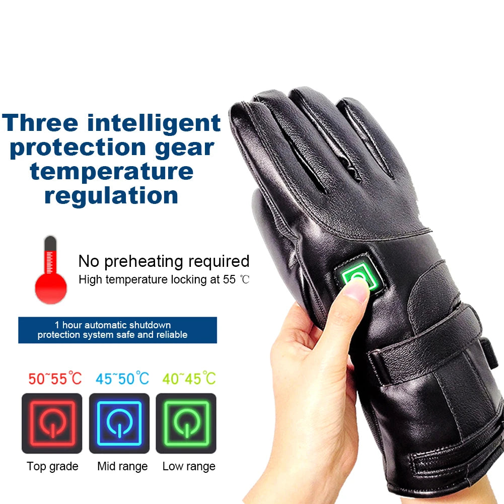 Winter Gloves Rechargeable Heating Gloves Outdoor Riding Skiing Motorcycling Gloves Thermal Touchscreen Gloves  Battery Powered