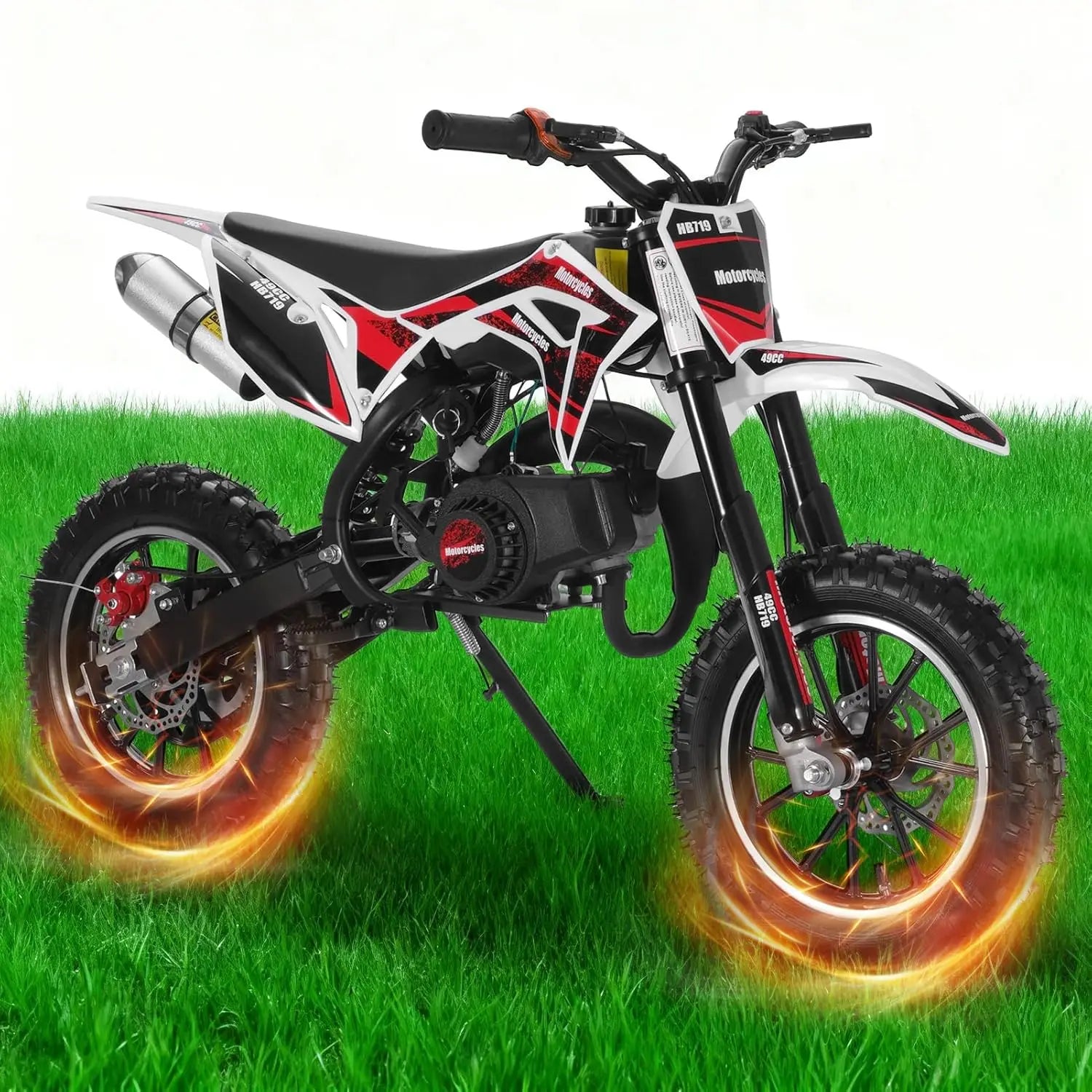 2025 Upgraded 49cc 2-Stroke Kids Dirt Bike, Gas Powered Off Road Mini Motocross with Anti-Chain Drop & Waterproof, Customized