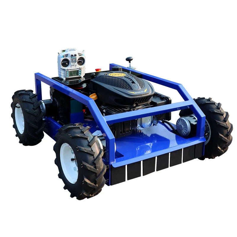 Customized Hot Selling High Quality Petrol Engine Lawn Mower Remote Control Crawler Lawn Mower Grass Cutter for Agriculture