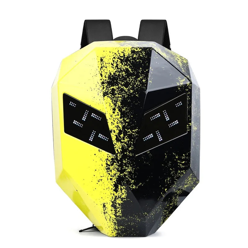 LED Motorcycle Rider Backpack with Eye Glow pattern Helmet Mochilas para Waterproof Laptops Bag Saco Moto Schoolbag