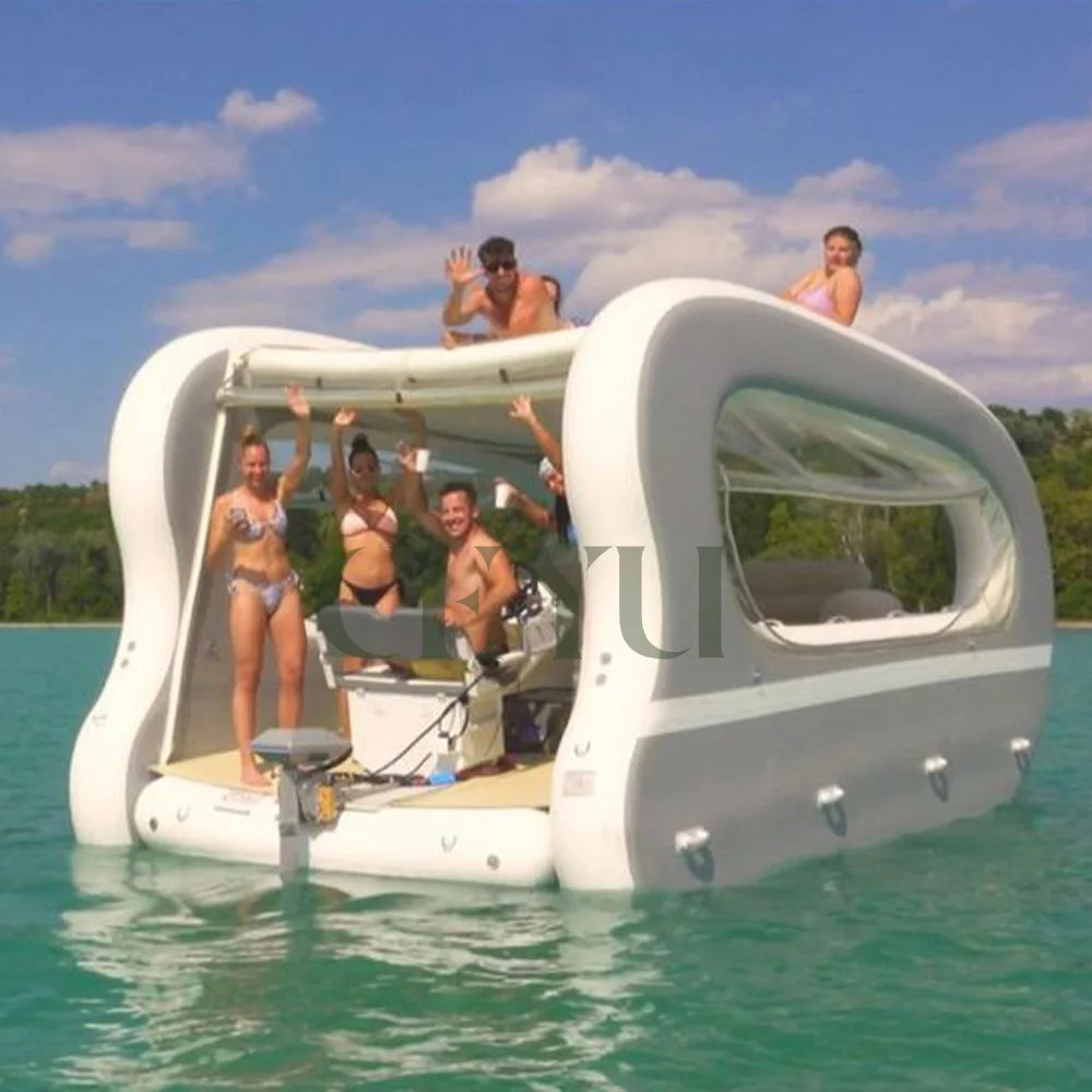 Luxury Small Electric Rigid Inflatable HouseBoat Fishing Boat Yacht Lake Dock with Motor Catamaran