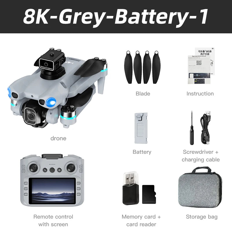 For Xiaomi 2026 NEW AE5 Drone 4K Professional 8K HD Camera Remote Control with screen WIFI UAV Brushless Foldable Quadcopter Toy
