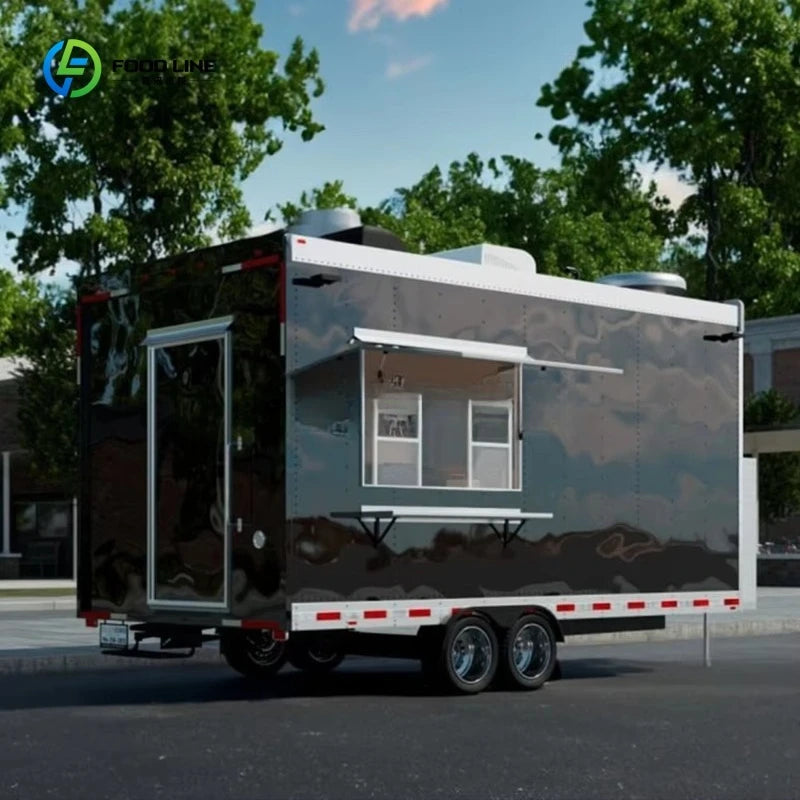 China CE Certificate Mobile Fast Food Van Coffee Carts Food Trailer for Sale  Ice Pizza Truck Catering