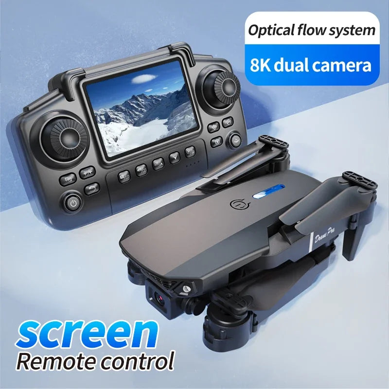 E88 PRO Drone with screen 4K HD Camera WiFi FPV Foldable RC Quadcopter Helicopter Toy for Kids Adults Outdoor Gifts